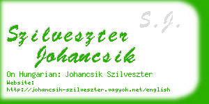 szilveszter johancsik business card